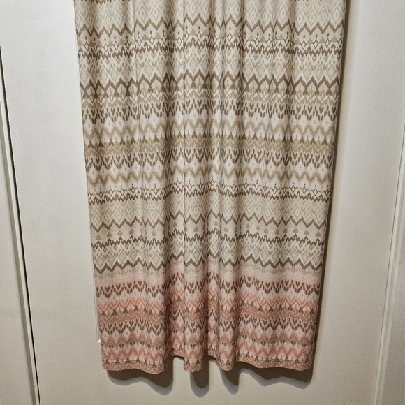 Ruby Rd Patterned Plus Size 1X Cream Tan Coral Sleeveless Stretchy Maxi Dress - Picture 12 of 12